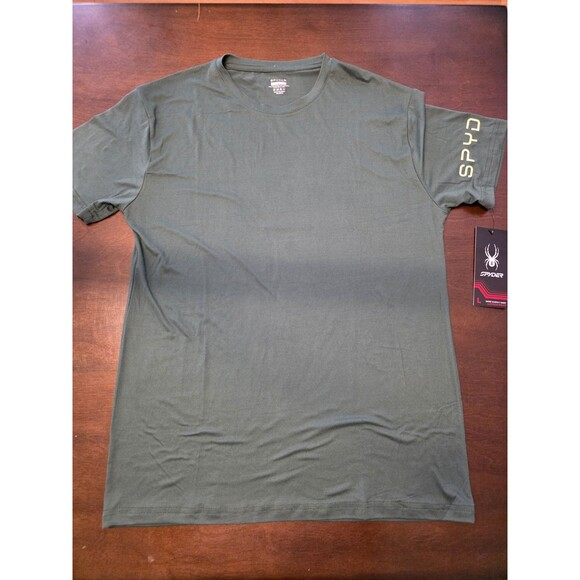 New Spyder Mens Green Loungewear T-Shirt Activewear Moisture Wicking Top NWT - Picture 1 of 7